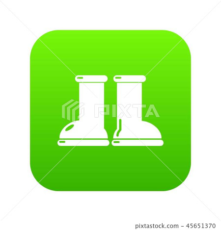 Rubber garden boots icon green vector - Stock Illustration [45651370 ...