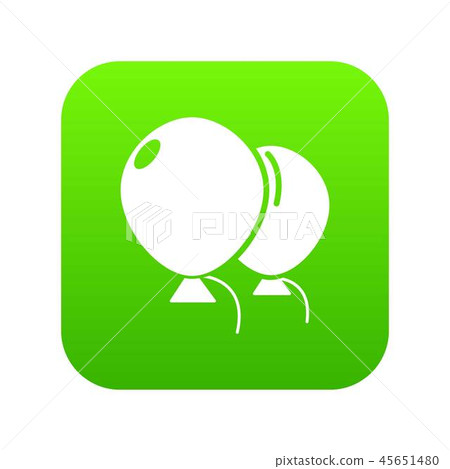 Wedding ballons icon green vector Wedding ballons icon green vector 45651480