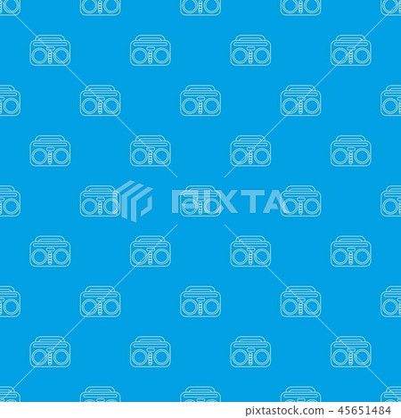 Vintage boombox pattern vector seamless blue Vintage boombox pattern vector seamless blue 45651484