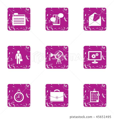 Calculation of finance icons set, grunge style Calculation of finance icons set, grunge style 45651495