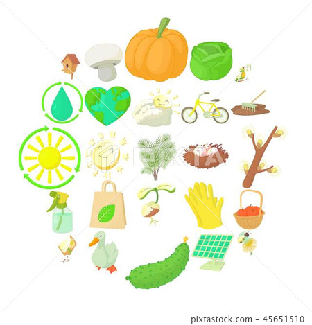 Horticulture icons set, cartoon style Horticulture icons set, cartoon style 45651510