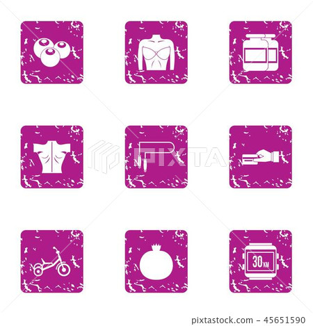 Physiological state icons set, grunge style Physiological state icons set, grunge style 45651590