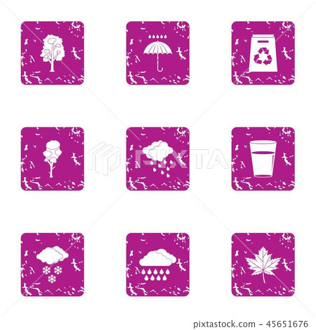 Nature protection icons set, grunge style Nature protection icons set, grunge style 45651676
