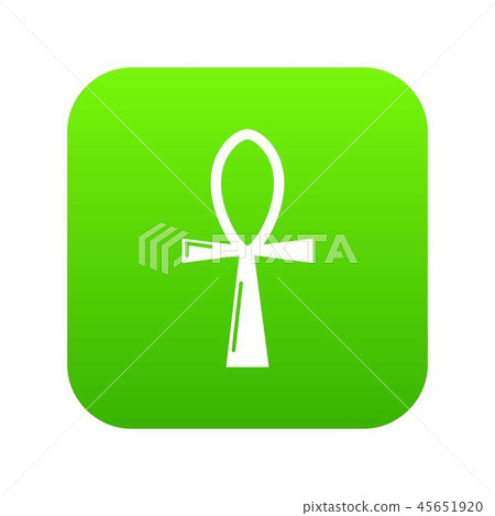 Ancient egyptian cross ankh icon green vector Ancient egyptian cross ankh icon green vector 45651920