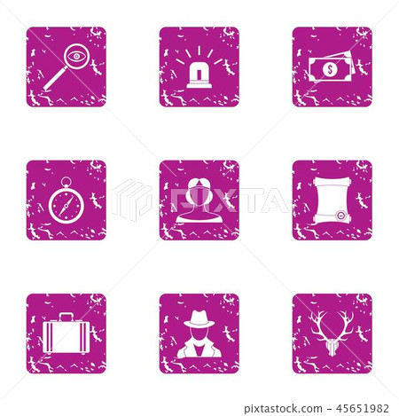 Scout icons set, grunge style Scout icons set, grunge style 45651982