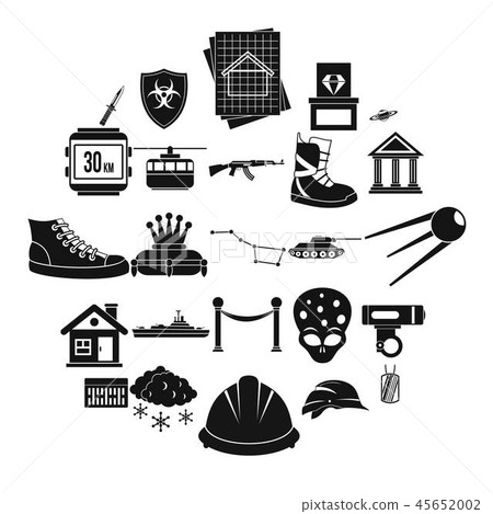 Slam icons set, simple style 45652002