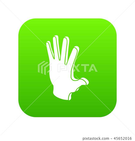 Election greeting hand icon green vector 45652016
