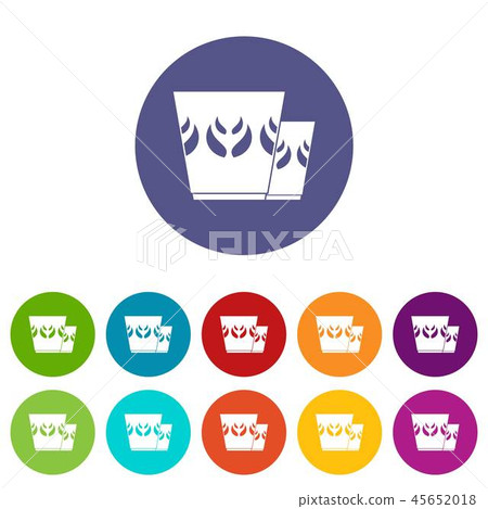 Mug icons set vector color 45652018