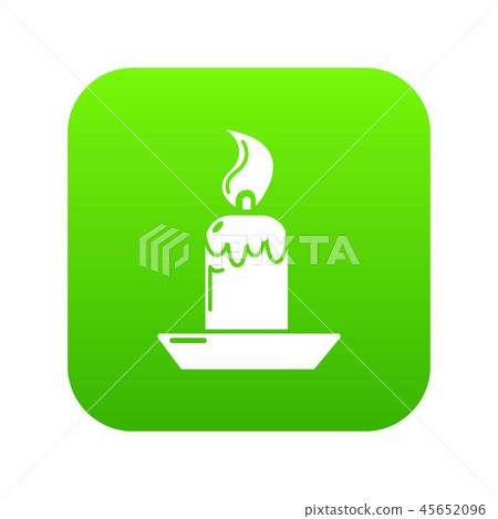 Candle icon green vector 45652096