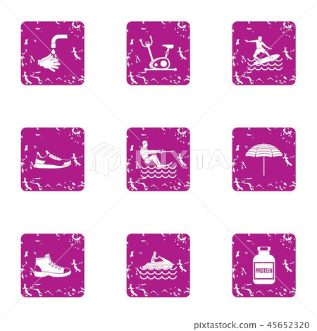 Food protein icons set, grunge style 45652320