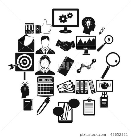 Financing icons set, simple style 45652321