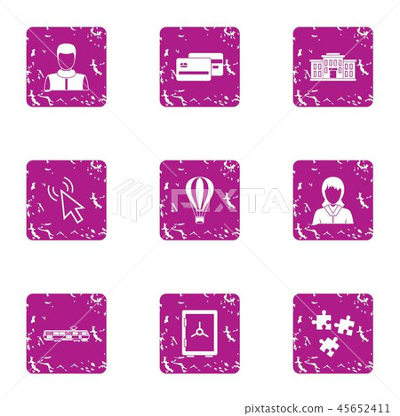 Cover icons set, grunge style 45652411