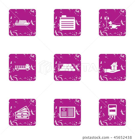 Payment for treatment icons set, grunge style 45652438