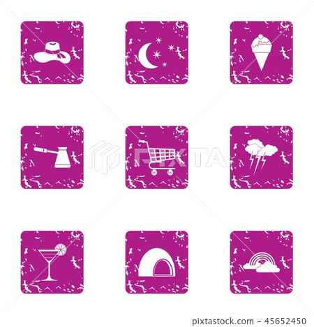 Nightly icons set, grunge style Nightly icons set, grunge style 45652450