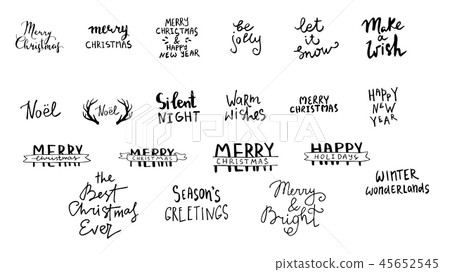 Set of Christmas lettering handwritten Set of Christmas lettering handwritten 45652545
