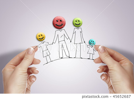 Drawn family concept Drawn family concept 45652687