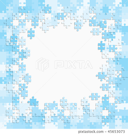 The Light Blue Background Puzzle Frame Jigsaw Stock Illustration 45653073 Pixta