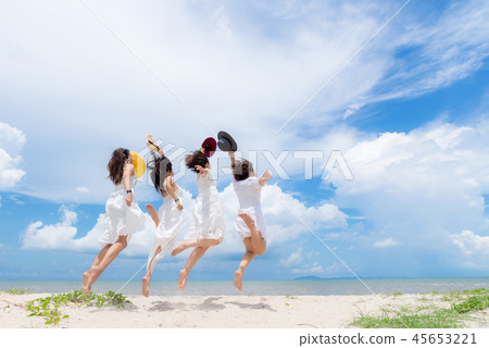 Smiling group asian woman wearing fashion Smiling group asian woman wearing fashion 45653221