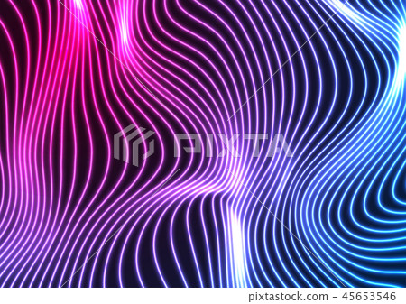 Blue ultraviolet neon curved wavy lines background Blue ultraviolet neon curved wavy lines background 45653546