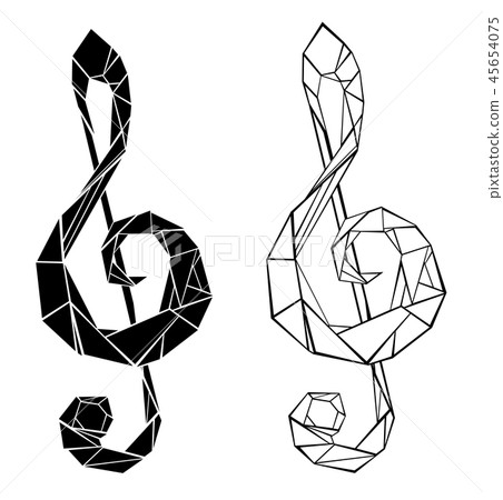 Polygonal musical symbol 45654075