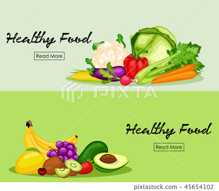 Healthy food banners set Healthy food banners set 45654102