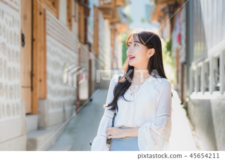 female woman college girl cute city romantic leisure female woman college girl cute city romantic leisure 45654211
