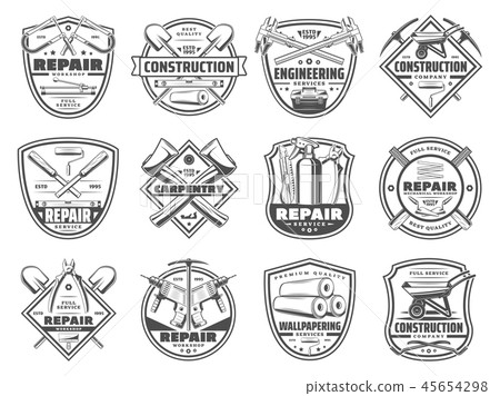 Repair service and work tools icons Repair service and work tools icons 45654298