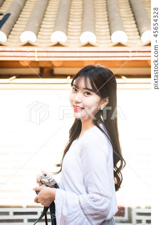 女人女大生女孩可愛都市浪漫休閒 女人女大生女孩可愛都市浪漫休閒 45654328