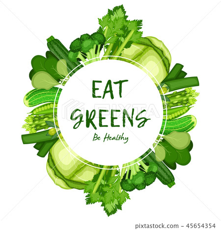 Healthy food vegetables poster - Stock Illustration [45654354] - PIXTA