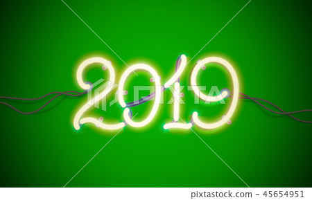 Neon sign new year 2019 Neon sign new year 2019 45654951
