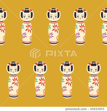 Kokeshi's overall pattern - Stock Illustration [45654955] - PIXTA