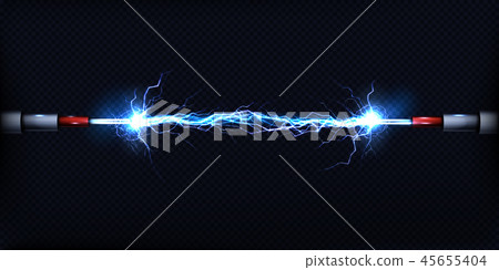 Electrical discharge between power cables vector 45655404