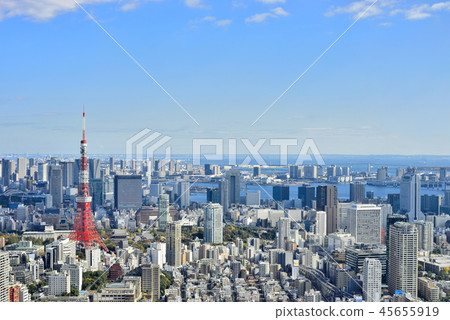 東京鐵塔和東京的街道 東京鐵塔和東京的街道 45655919