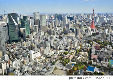 Tokyo Tower and the streets of Tokyo Tokyo Tower and the streets of Tokyo 45655945