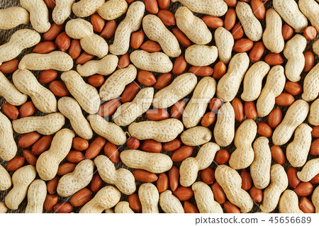 Peanuts in a shell mixed with peeled, the texture Peanuts in a shell mixed with peeled, the texture 45656689