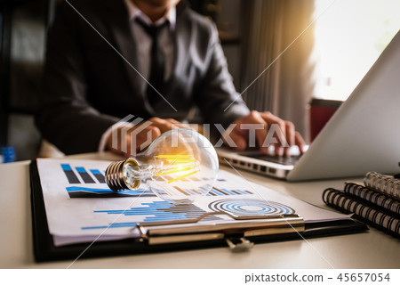 Idea saving energy and accounting finance concept Idea saving energy and accounting finance concept 45657054