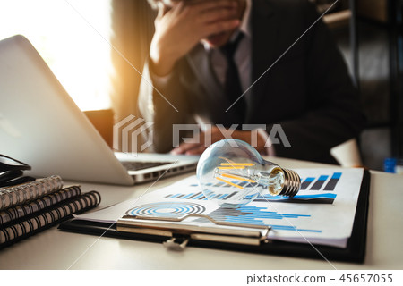 portrait of stressed in the office. 45657055