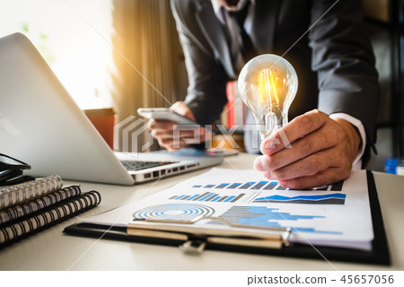 Idea saving energy and accounting finance concept Idea saving energy and accounting finance concept 45657056