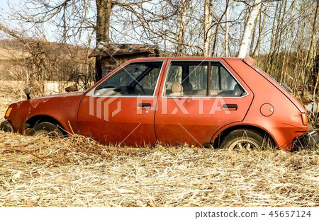 Abandoned scrapped car Abandoned scrapped car 45657124