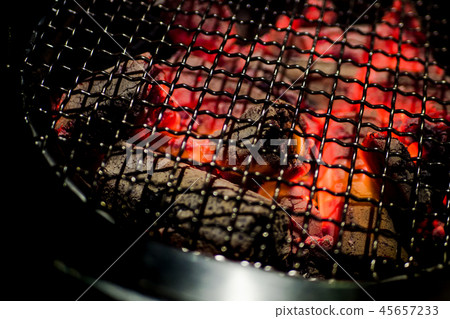 The heat from the hot stove. Grill Korean style. The heat from the hot stove. Grill Korean style. 45657233