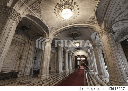 Corridor in Palace of the Romanian Parliament 45657337