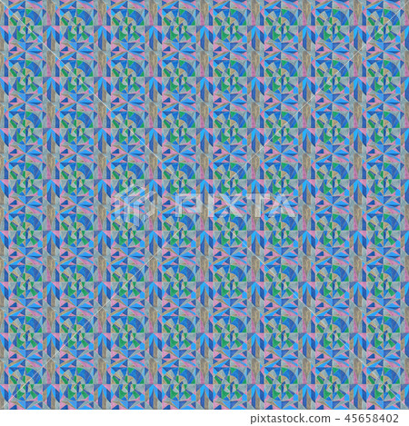 Watercolor hand painted ornament seamless pattern. Abstract geometric background for surface design 45658402