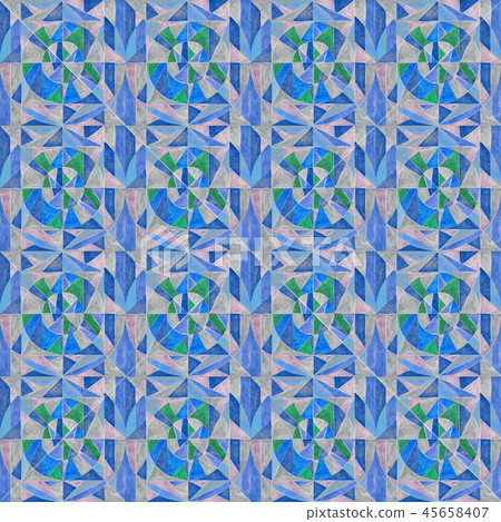 Watercolor hand painted ornament seamless pattern. Abstract geometric background for surface design Watercolor hand painted ornament seamless pattern. Abstract geometric background for surface design 45658407