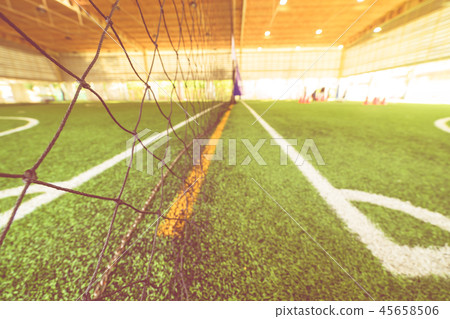 Line of an indoor football soccer training field 45658506