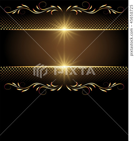 Background with stars and golden ornament Background with stars and golden ornament 45658725