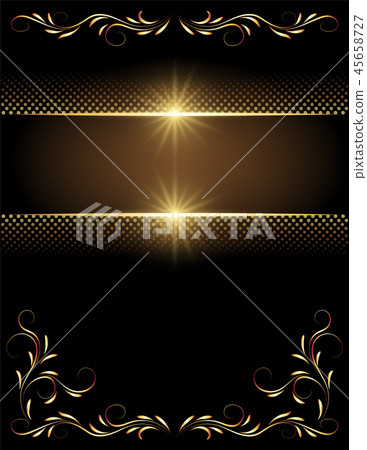 Background with stars and golden ornament Background with stars and golden ornament 45658727