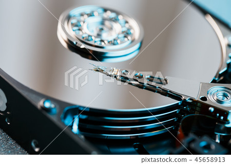 Disassembled hard drive from the computer, hdd Disassembled hard drive from the computer, hdd 45658913