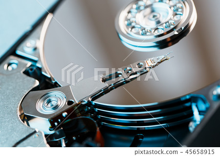 Disassembled hard drive from the computer, hdd 45658915