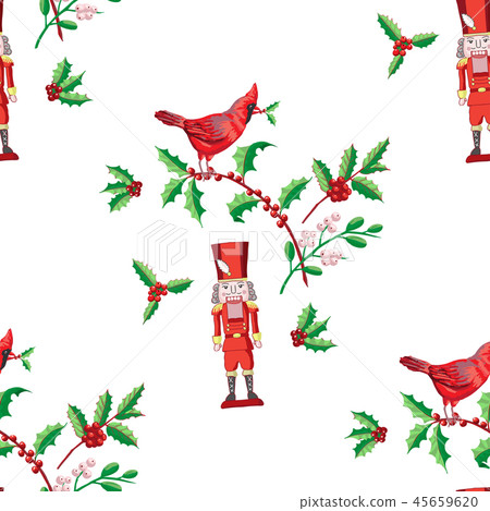 Seamless Pattern Christmas Decoration Poinsettia 45659620