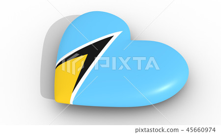 Heart in the colors of Saint Lucia flag, side. Heart in the colors of Saint Lucia flag, side. 45660974